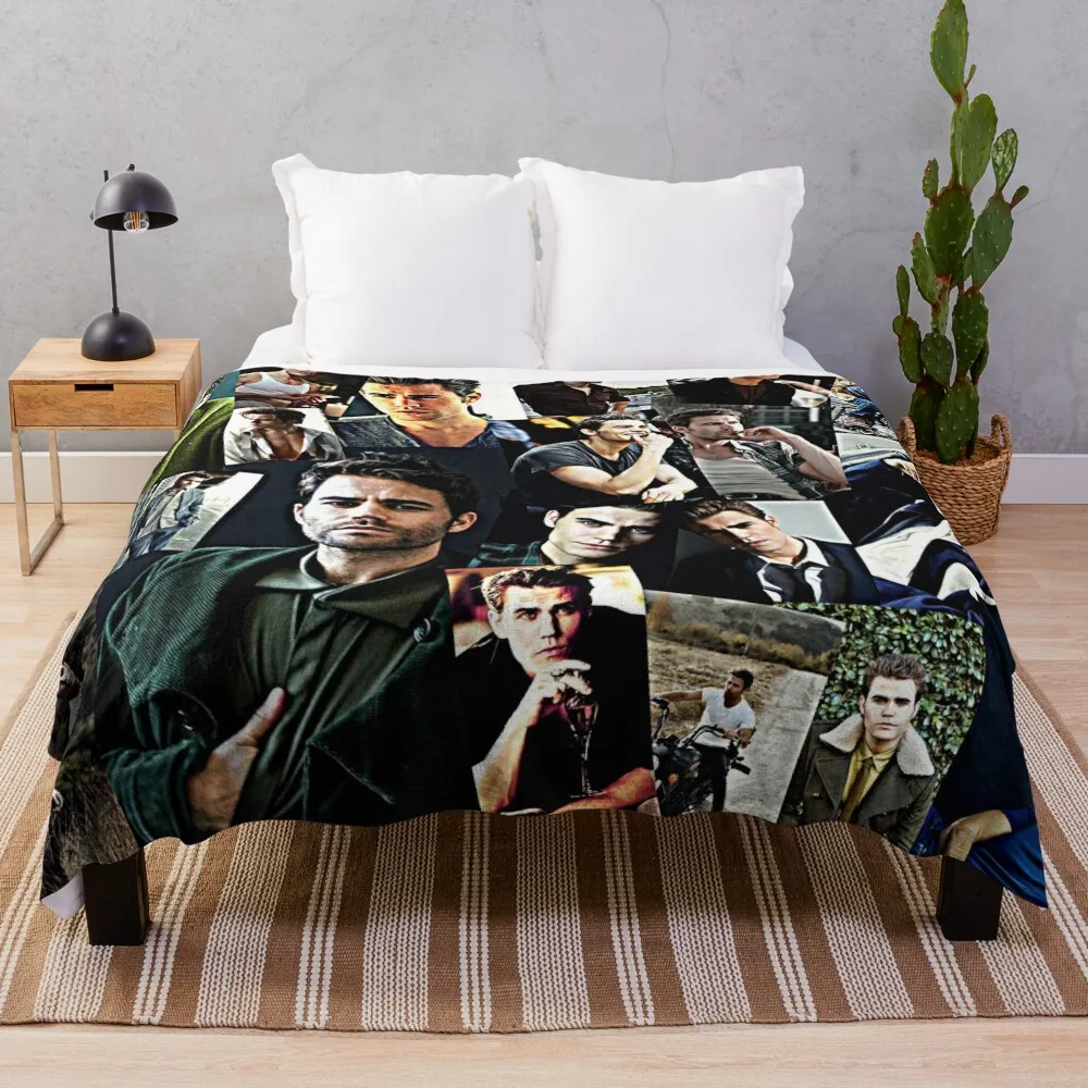 

paul wesley Throw Blanket Fluffy Softs valentine gift ideas Bed Blankets