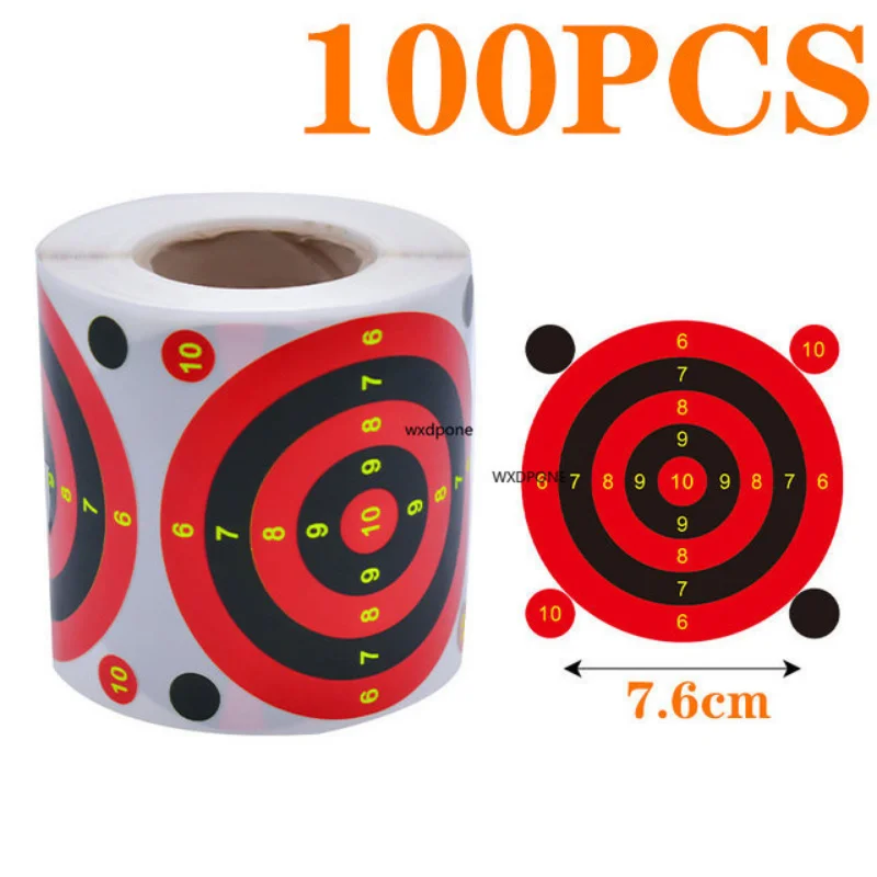 100-arkuszowe cele z naklejkami Splatter Splash Amp Reactive na rolkę 7,50 cm Samoprzylepne kolory Strzelanie udarowe (Bullet Eye)