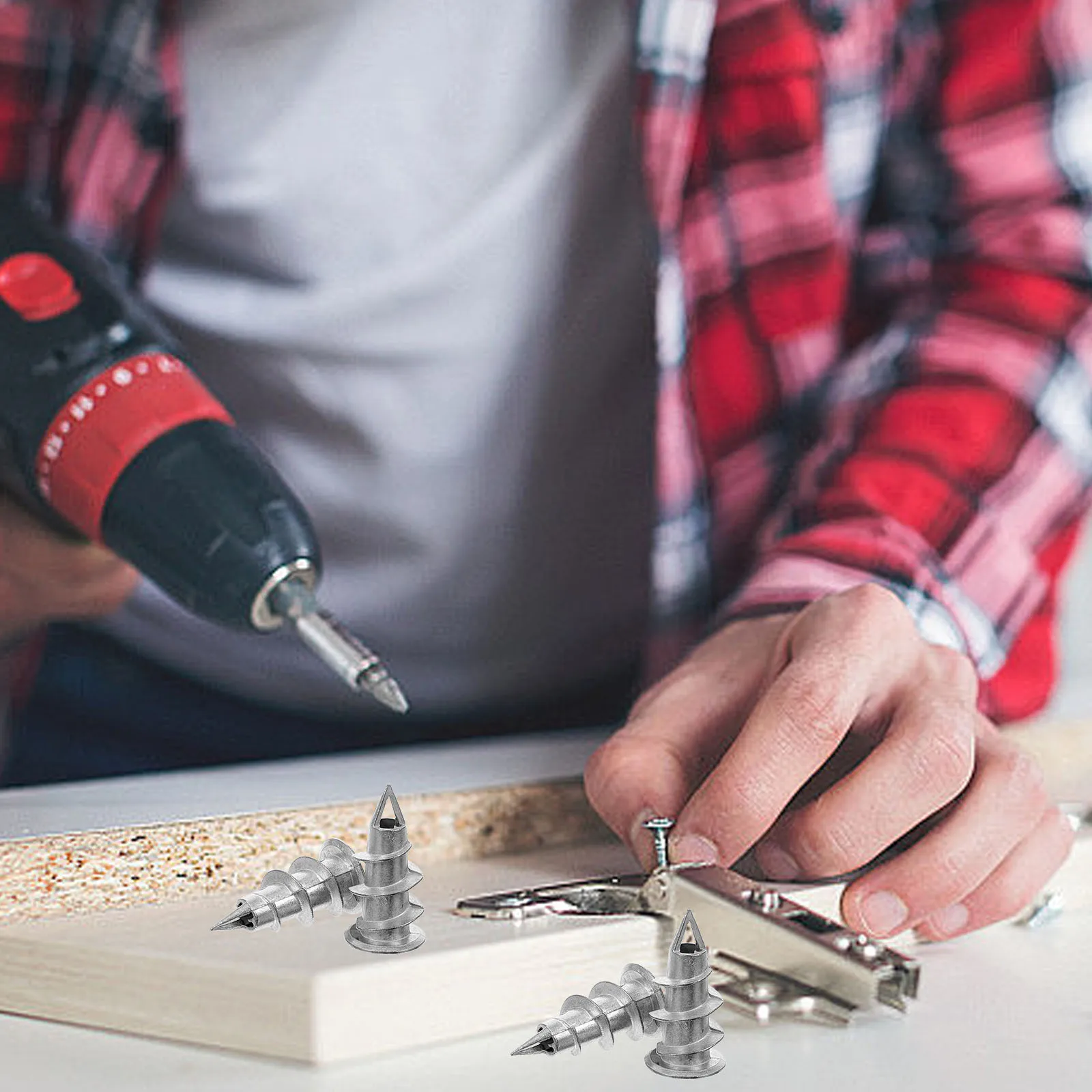 

100 Pcs Drywall Anchor Dowels Heavy Duty Wall Anchors for Hanging Painting Screws Studs Zinc Alloy Flexible Practical