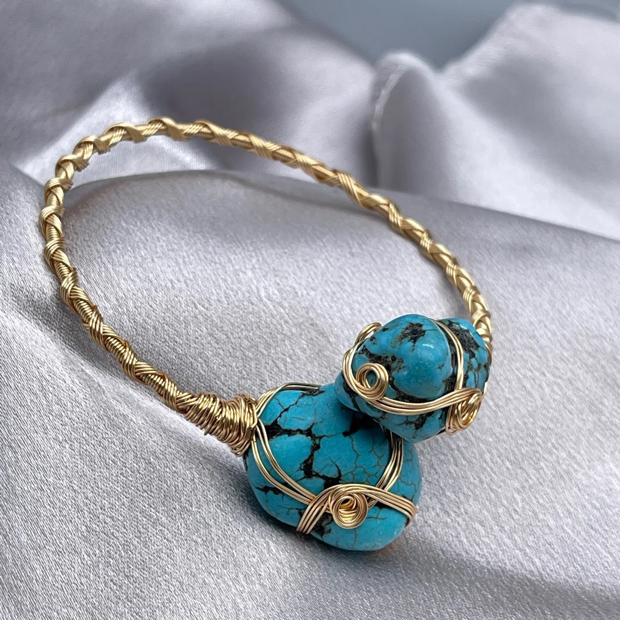 الفيروز سوار المنسوجة يدويا سوار غير النظامية الفيروز قابل للتعديل سوار للنساء البوهيمي خمر الرجعية الإسورة مجوهرات #2