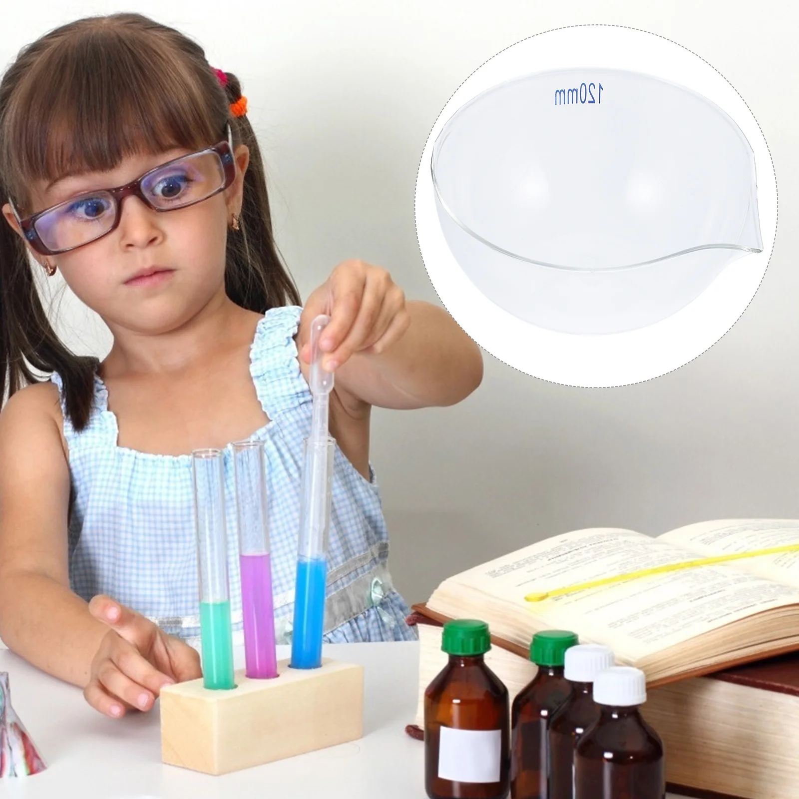 

1Pcs Glass Evaporating Dish Heat Resistant Laboratory Tool Large Surface Evaporating Container Use