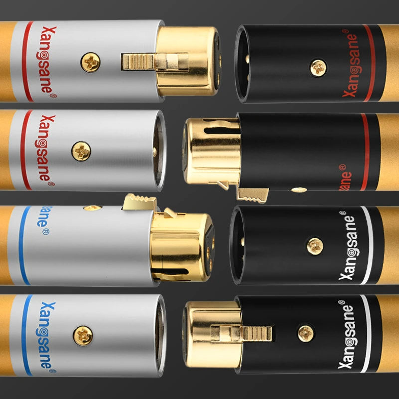 Imagem -05 - Adaptador de Áudio Hifi Banhado a Ouro Pinos Xlr Plug Macho e Fêmea Conector de Cabo Balanceado Liga de Alumínio Pcs