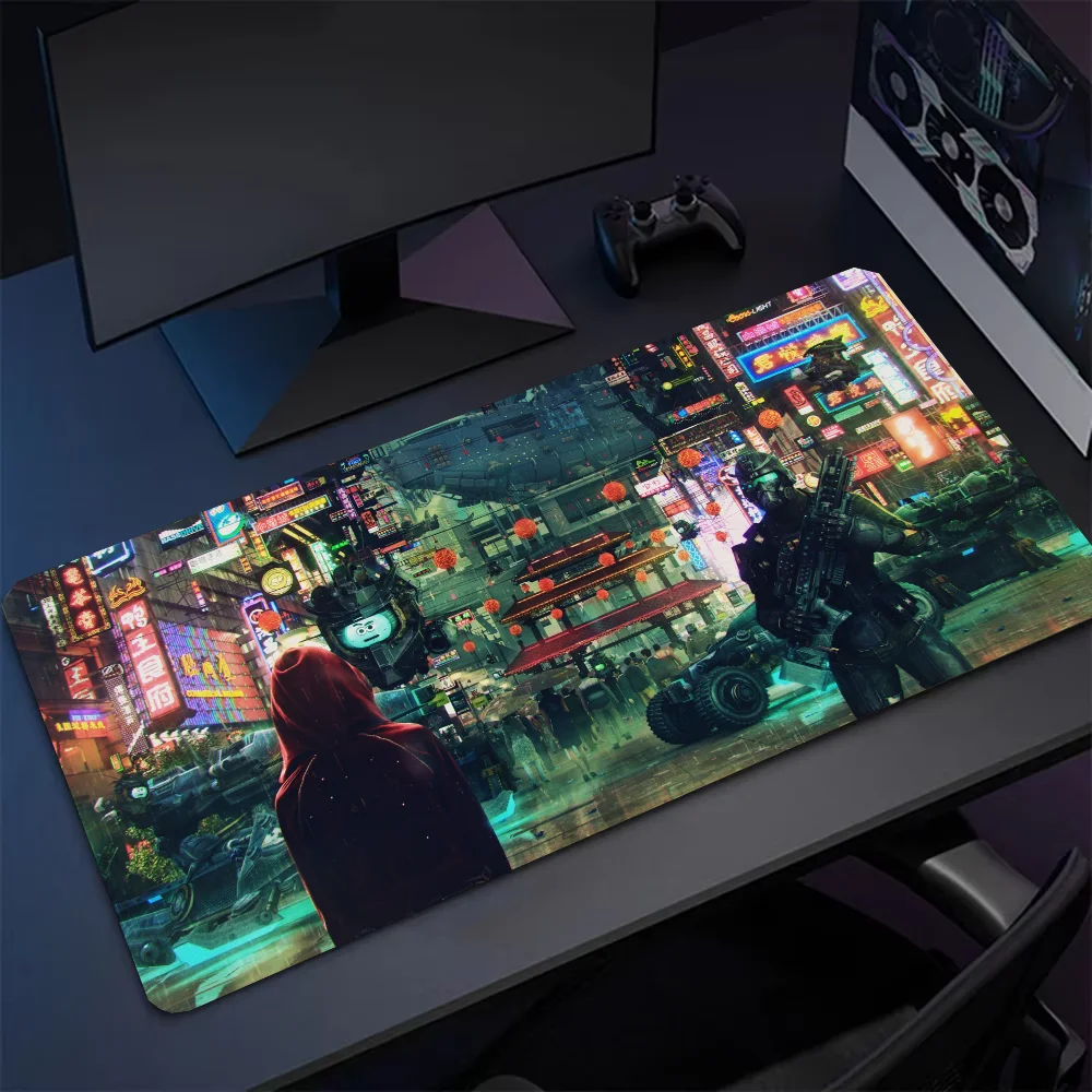 Cyberpunk Non-slip Mouse Pad Suitable For Office Computers Laptops E-sports Game Desk Mats XXL Keyboard