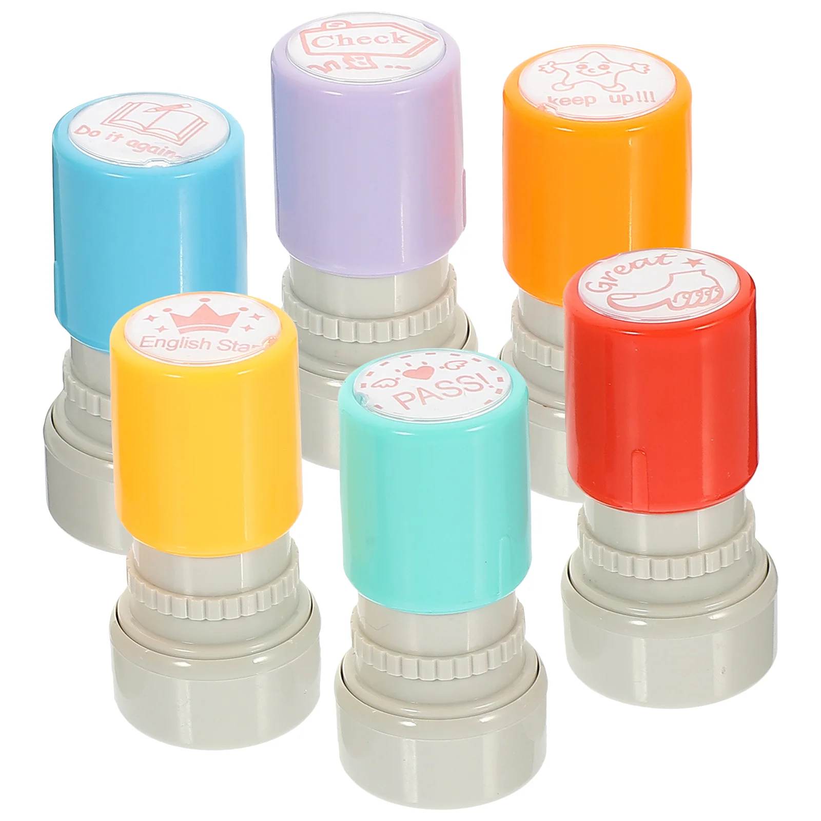 6 Pcs English Comment Stamp School Supplies for Teachers Office Stamps Must Haves Classroom Homework Personalized Seal