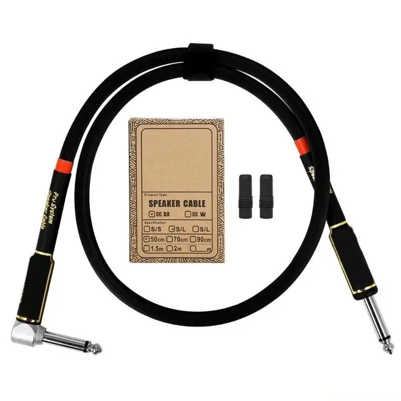 31BE Guitar Instrument Cable Noiseless Guitar Sound Cable Straight to 6.35mm 1/4Inch to 1/4Inch Amps Cable