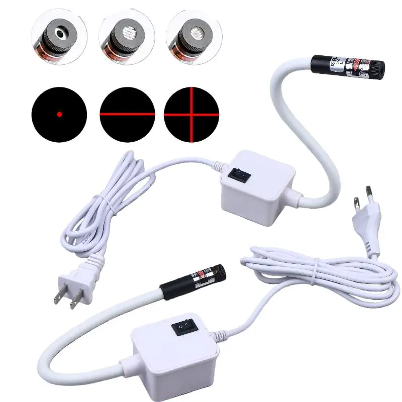 Lampe de nuit rouge avec prise EU/US, lumière de positionnement pour machine à coudre, infrarouge Laser, montage magnétique, pour perceuses et tours d'usine, 1 pièce