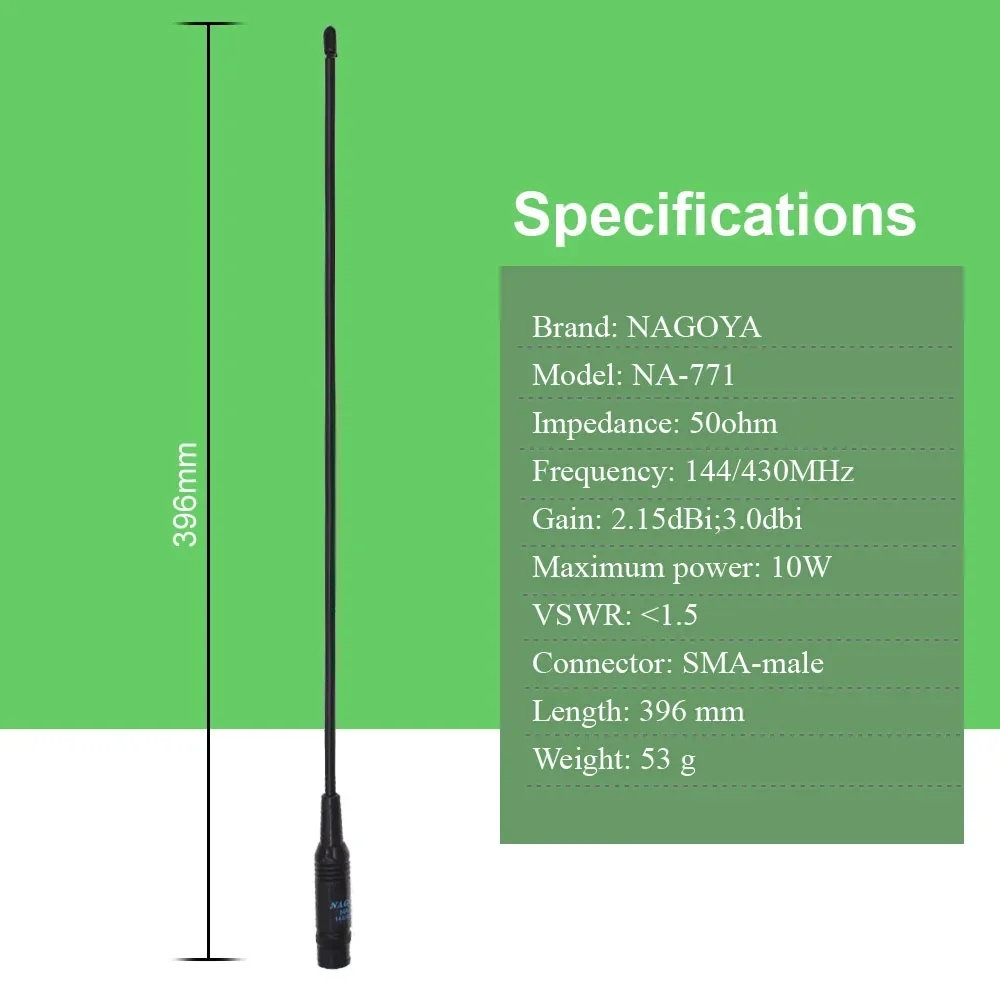 Antena Nagoya NA-771 SMA macho flexible VHF/UHF 144/430MHz - imagen 5