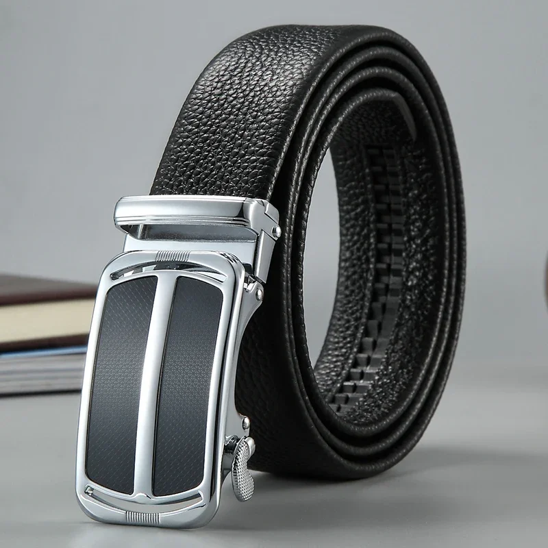 

Belt Men's Leather Automatic Buckle First Layer Real Cowhide Business Youth Men's Belt Versatile Middle-aged Casual Belt