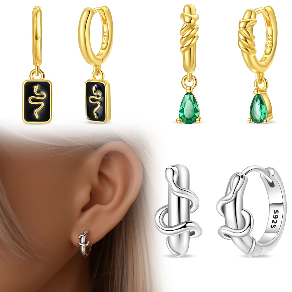 Woman Hoop Earrings 925 Sterling Silver Spirit Snake Earrings For Women Earrings Jewelry Gifts