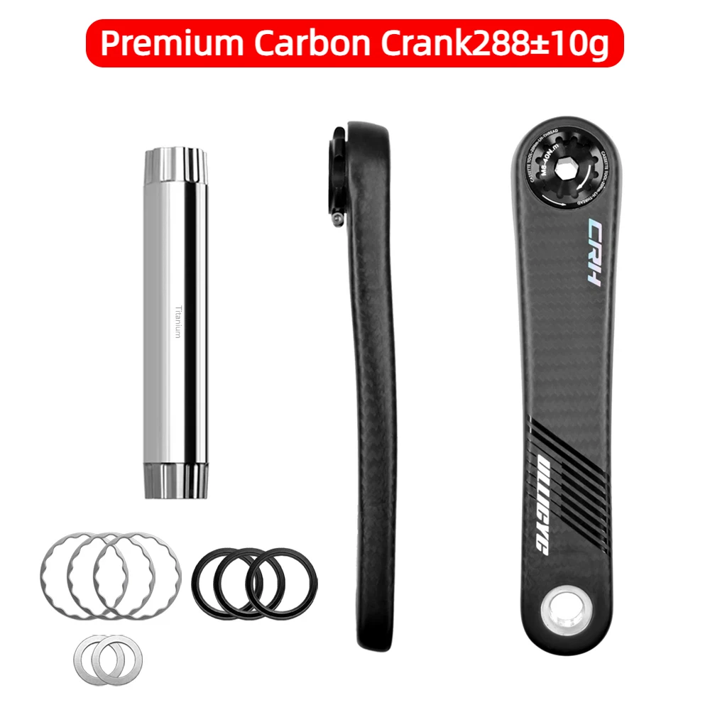 

ULLICYC Premium Carbon Crank 288g 155mm-175mm Length DUB 24mm titanium Spindle For 110BCD Spider Spec EASTON Interface Crankset