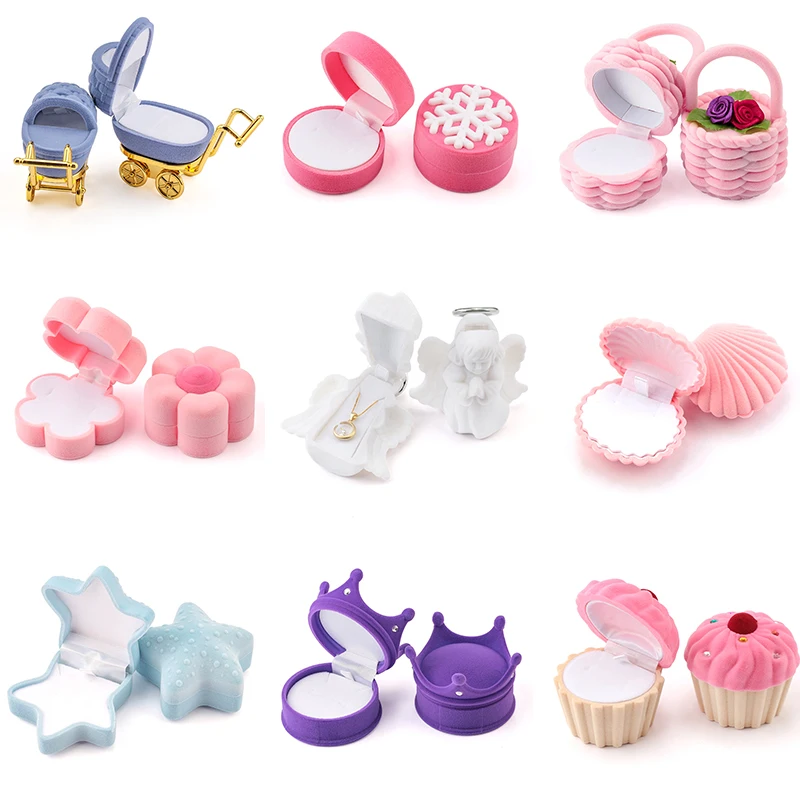 1 قطعة جميلة المخملية مجوهرات حاوية علب خاتم الزواج صندوق للأقراط قلادة سوار عرض هدية حامل الصندوق 16 أنماط #1