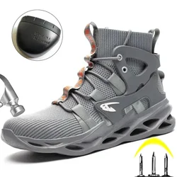 Man Safety Shoes Puncture-Proof Work Sneakers Lightweight Work Shoes Men Steel Toe Shoe Safety Boots Indestructible Shoe