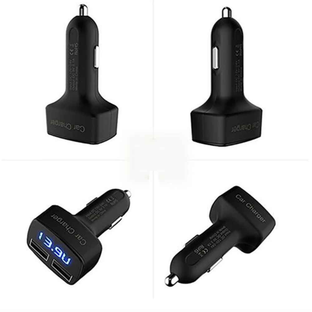 3.1A Four in One Vehicle Charging Temperature Display Dual USB Charger on Vehicle Charger Dual USB Charger