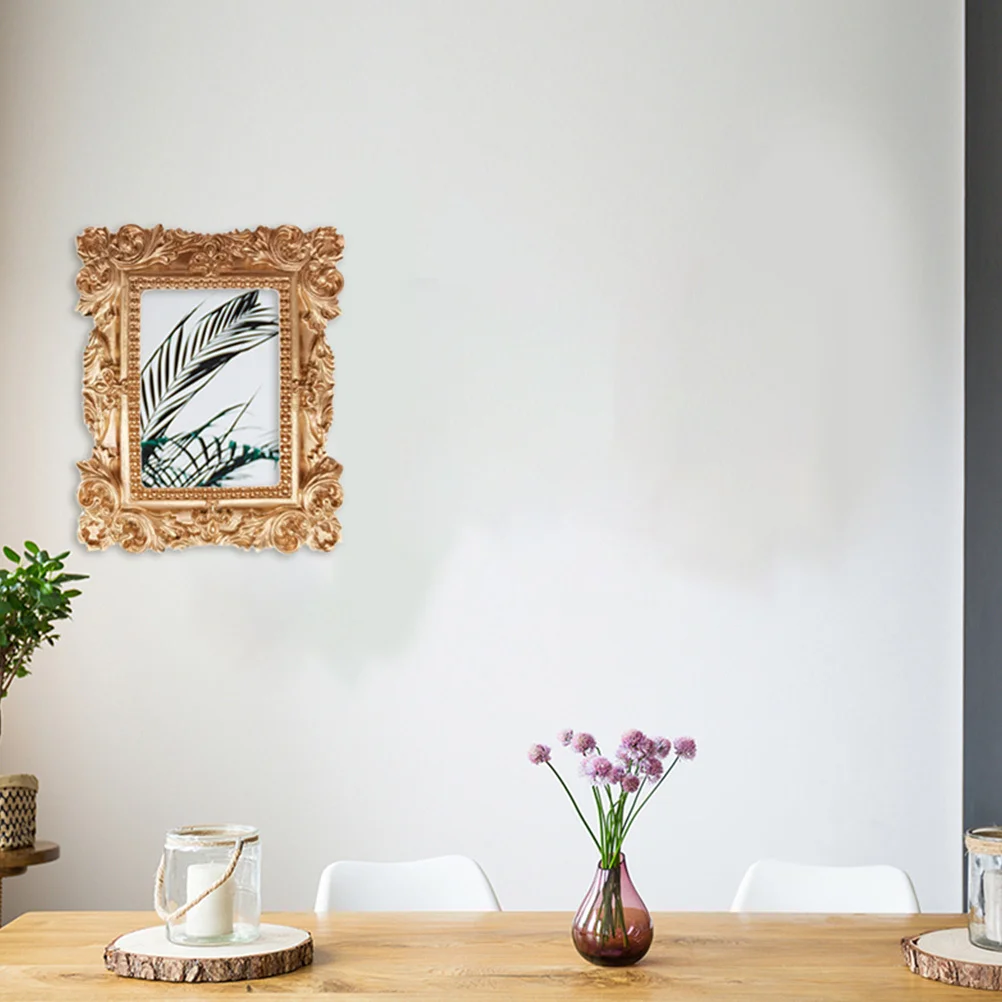 

2Pcs European Style Vintage Resin Photo Frames Mini Creative Photo Props Decorative Ornaments for Nail Shop Home Furnishing