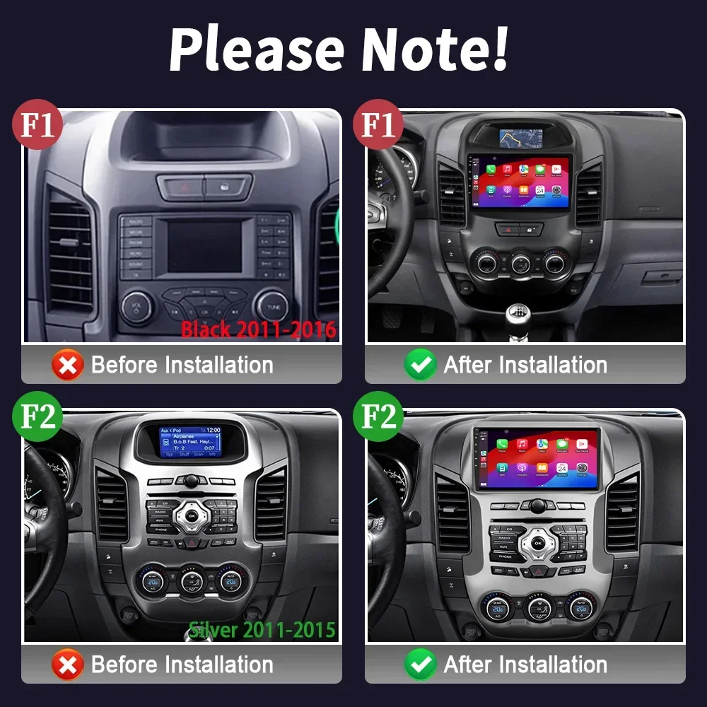 Android 14 For Ford Ranger 3 2011 - 2015 Car Multimedia Stereo Navigation GPS 5G Wifi BT Radio Head Unit Screen