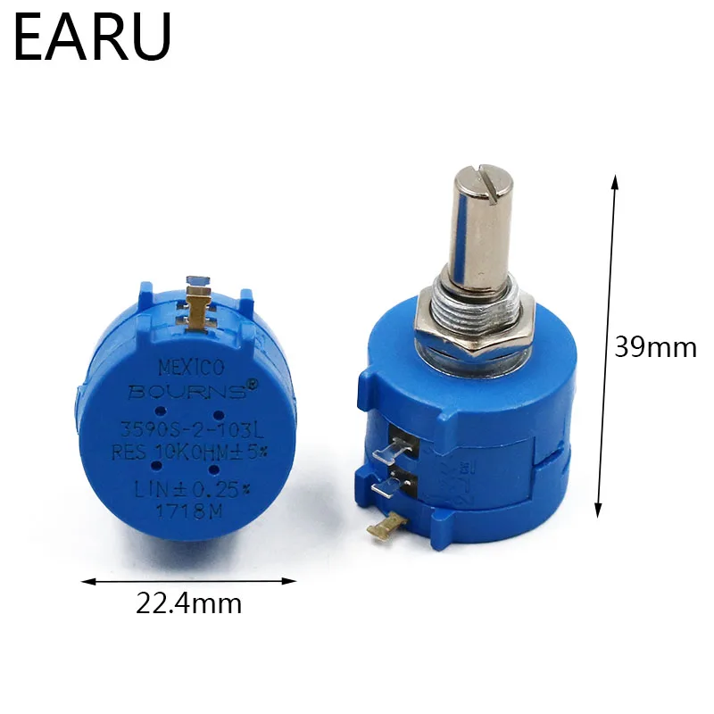 3590S-2-103L 3590S 10K ohm Precision Multiturn Potentiometer 10 Ring Adjustable Resistor