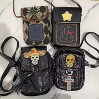 Gothic Y2K Shoulder Bag Women Men Phone Bag Purse Female Punk Skeleton Goth  Crossbody Bags Handbag Wallet Moneybag
