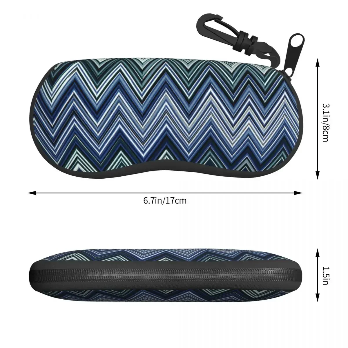 Home ZigZag Multicolor Sunglasses Soft Case Neoprene Zipper Chic Geometric Shell Eyeglass  Custom Protective Box For Glasses