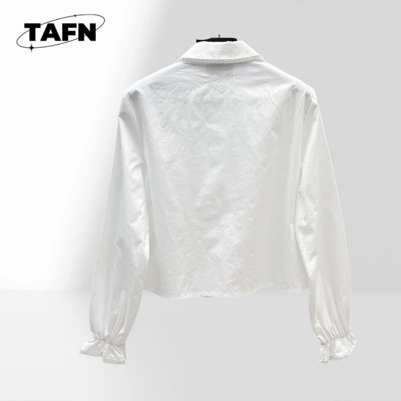 المرأة الساتان قميص طويل الأكمام رفض طوق بلوزة السيدات كشكش قميص أنيق نفخة الأكمام بلوزة شيفونAH01117