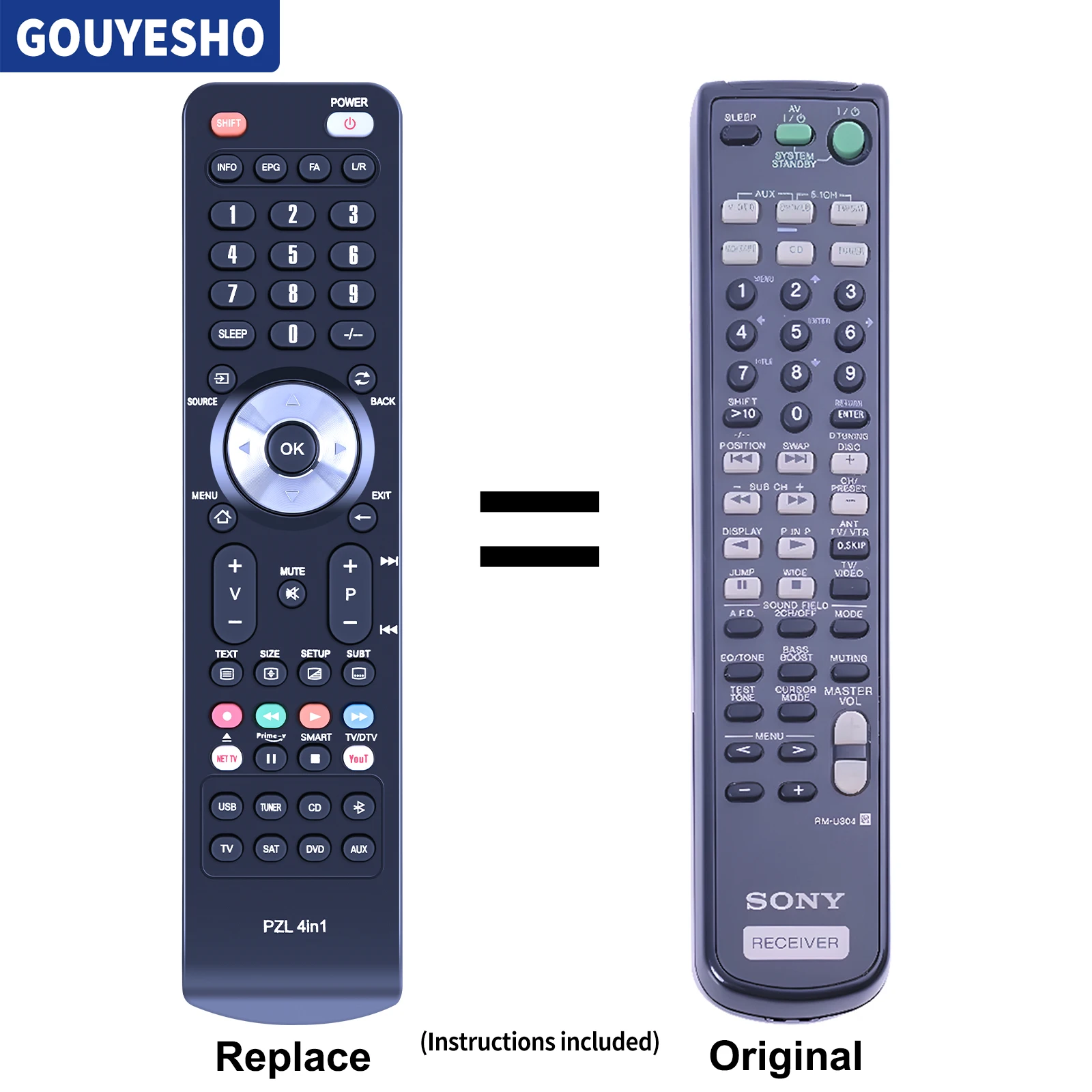 New Remote Control RM-U304 RMU304 for SONY STR-DE245 STR-DE345 STR-DE445