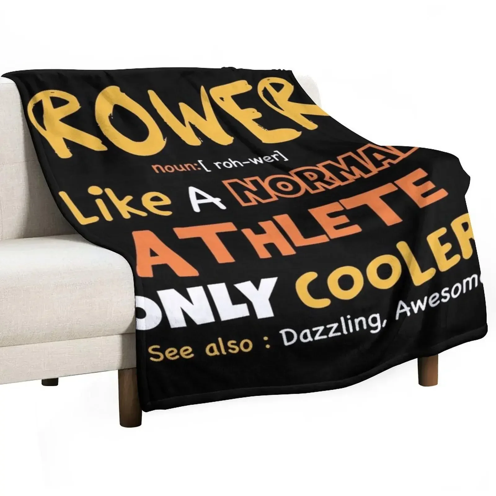 Funny Rower definition / rowing athlete / rowing college / rowing gift idea Throw Blanket Bed linens Travel Blankets