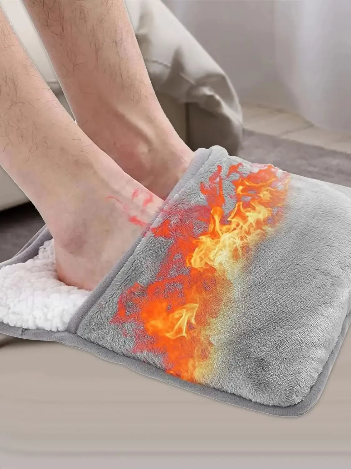 Bantalan Pemanas Kaki Pengisi Daya USB Musim Dingin Pemanas Penghangat Kaki Dapat Dicuci Lembut Lembut Alas Penghangat Kaki Rumah Tangga Penghangat Kaki