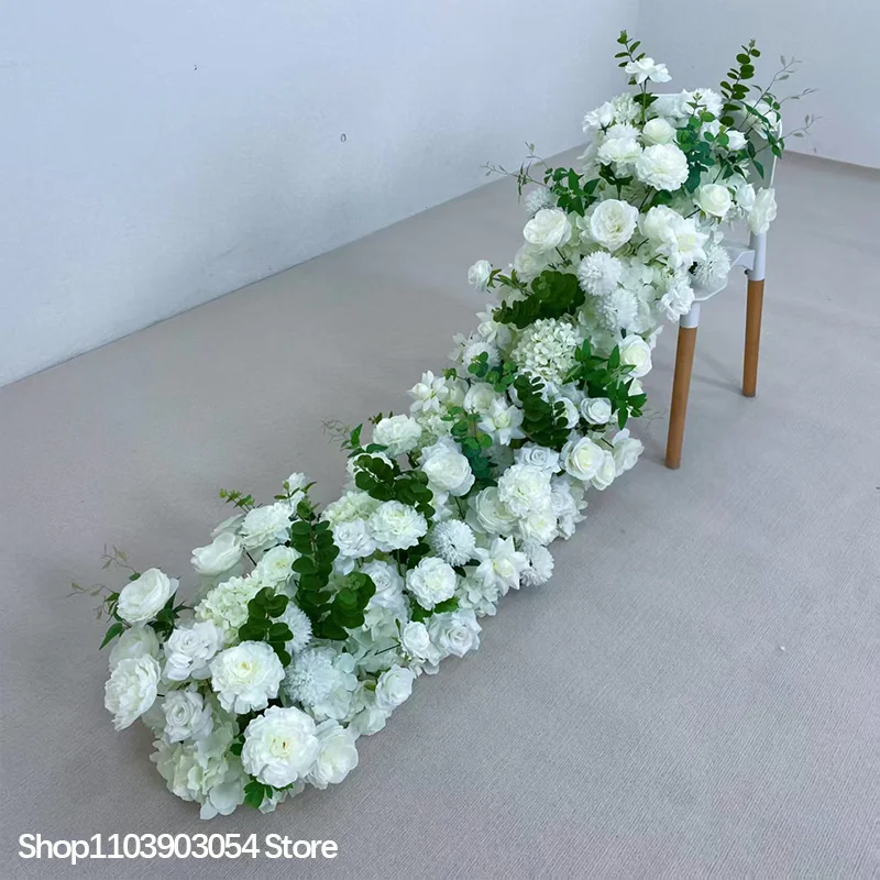 5D Künstliche Rosen-Hortensien-Blumenreihe, langer Sofaläufer, Hochzeits-Hintergrunddekoration, Blumenarrangement-Requisiten, Tischdekoration-Requisiten – Detail 6