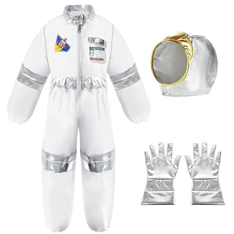 Boys Halloween Space Suit Costumes Kids Children Cosmonaut Astronaut Uniforms Cosplay Carnival Purim Stage Role Play Party Dress