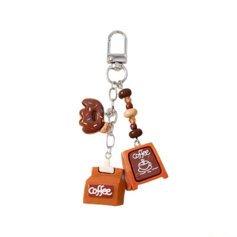 31BF Resin Alloy Keychain Simulated Bread Coffee Styles