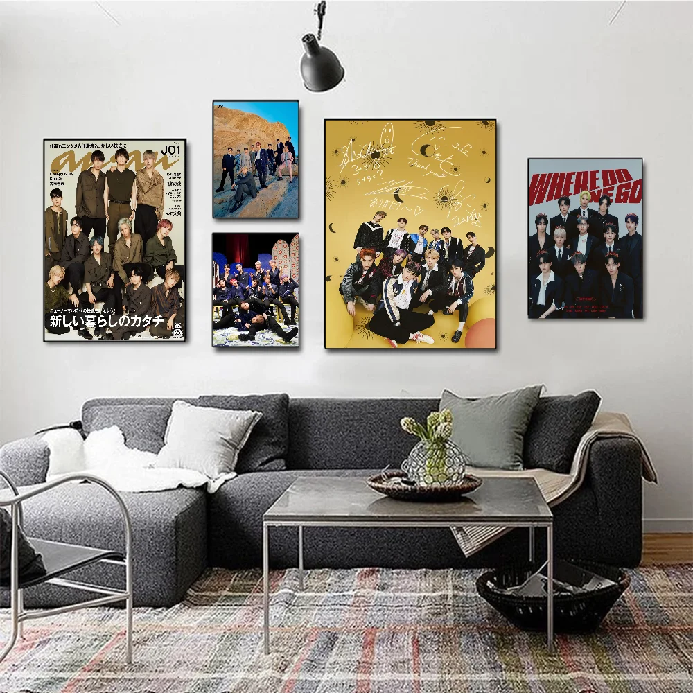 J-JO1 Where Do We Go Concept Classic Vintage Posters Decoracion Painting Wall Art White Kraft Paper Kawaii Room Decor