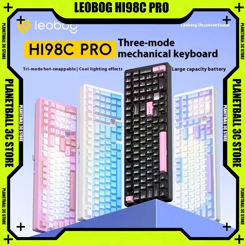 

LEOBOG Hi98C Pro CNC Aluminum Mechanical Keyboard Kit Tri-Mode Bluetooth 2.4G 98-Key Gasket Mount HIFI Sound Gaming Keyboard PC