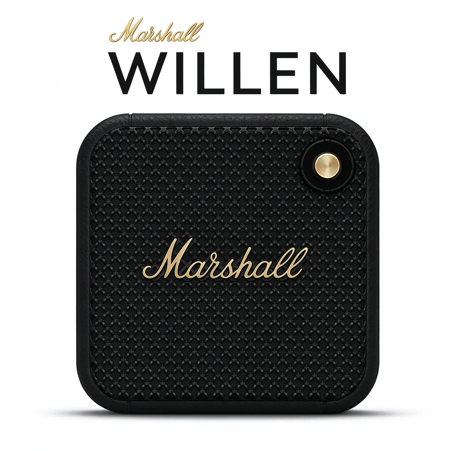 Marshall WILLEN Travel Portable Wireless Speaker IP67 Waterproof 15H Playtime Multi‑direction Knob Control Built‑in Call Mic