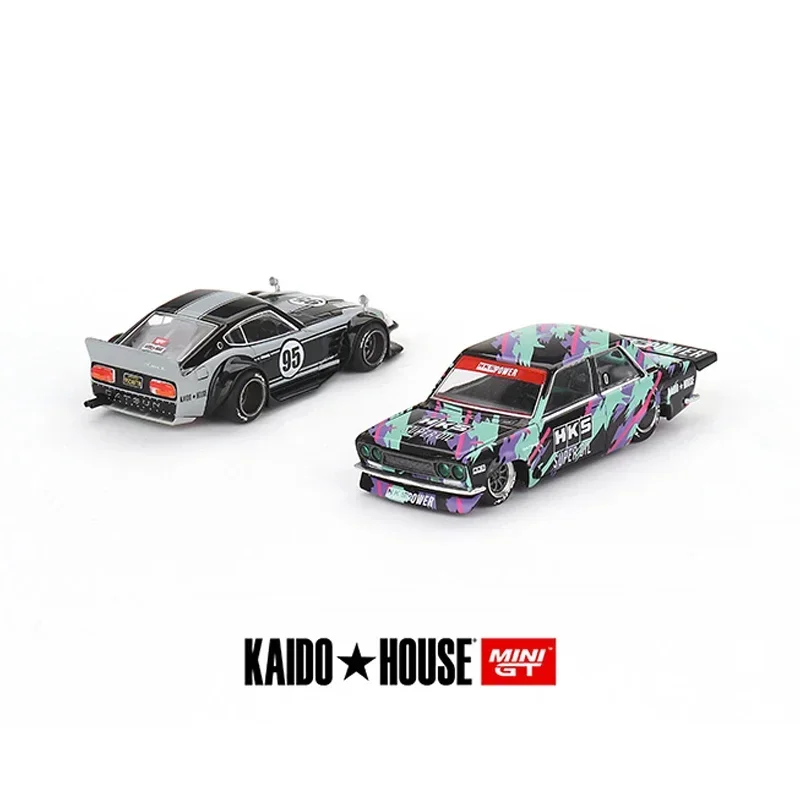 

MINI GT 1/64 Model Car Datsun 510 Pro Street & Fairlady Z Kaido GT Open Hood Alloy Die-Cast Vehicle Collection