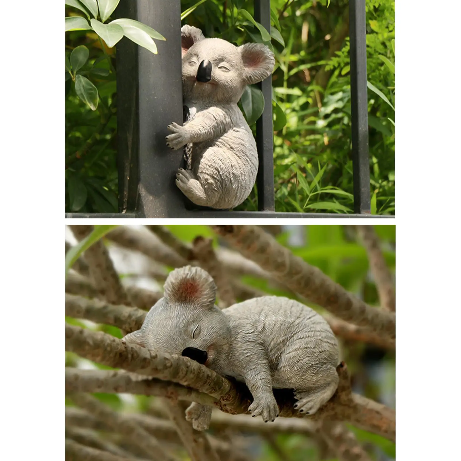 Garden Animal Koala Ornaments Adorable Creative Simulated koala Statue for Fairy Garden Backyard Indoor Tabletop Lawn