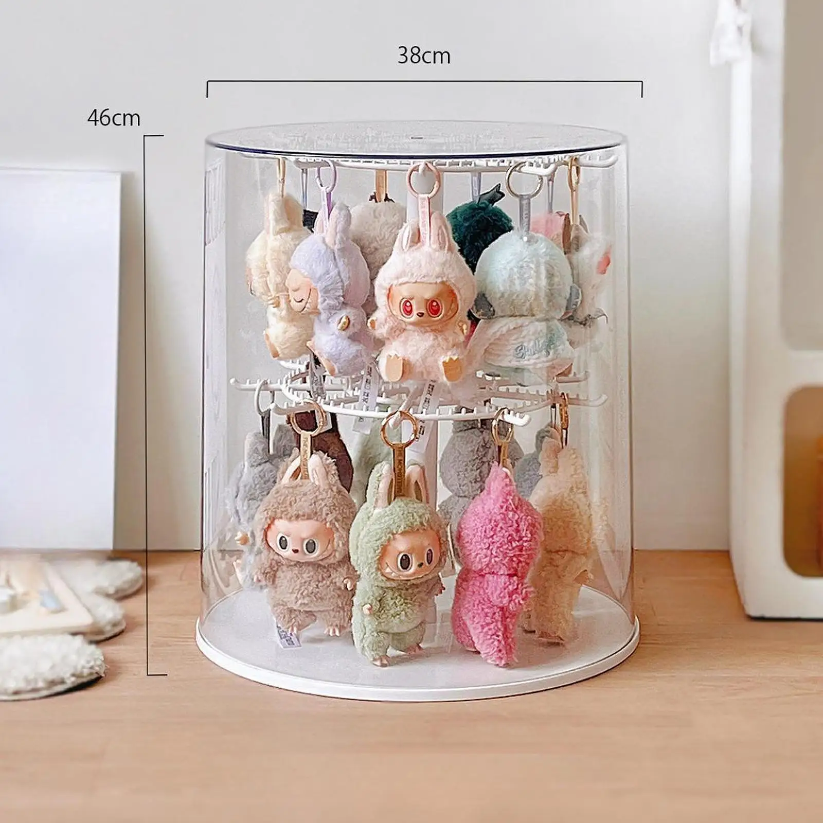 

Clear Figure Display Case Display Stand Practical Elegant Table Centerpiece Container Doll Storage Box for Small Toys Dolls