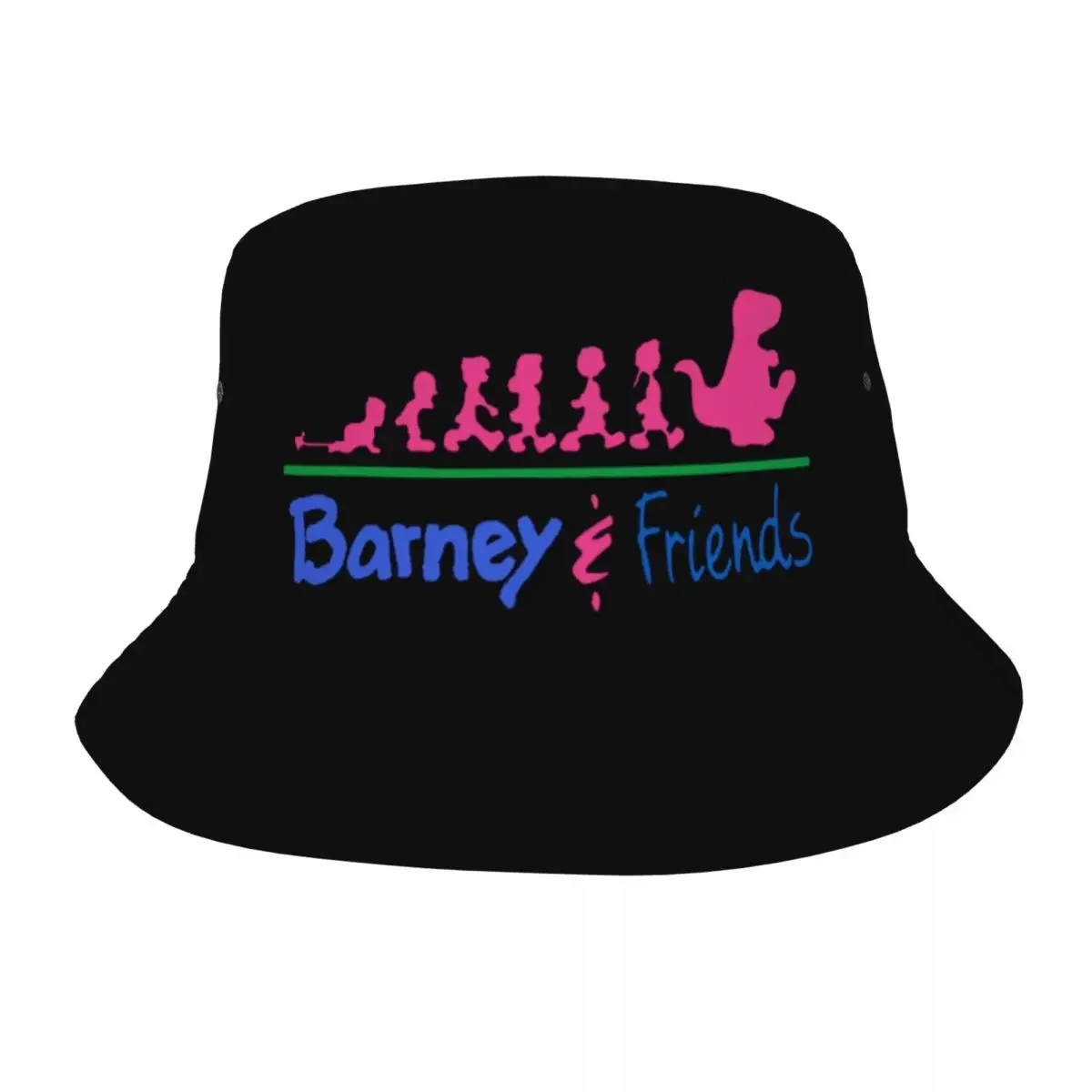 Summer Beach Vacation Getaway Headwear Barney Friends Dinosaur Cartoon Merch Bucket Hats Women Men Sun Hat Bob Fishing Cap