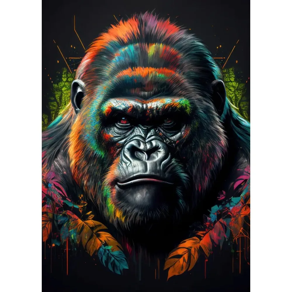 Art mural esthétique classique nordique, mauvais roi, ajuster ille, portrait de singe, huile HD sur toile, affiche, maison, chambre, salon, cadeau de décoration