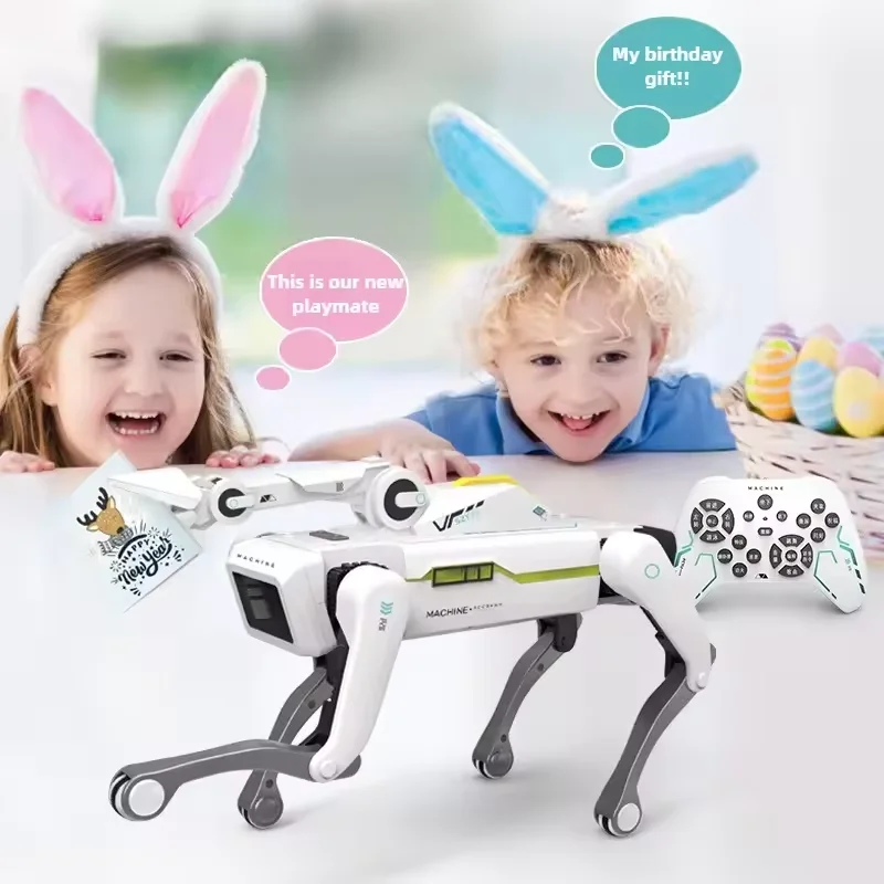 Teeggi électrique RC Robot Intelligent chien avec pince multifonction RC mécanique chien jouet éducatif bionique Robot Intelligent jouet cadeau