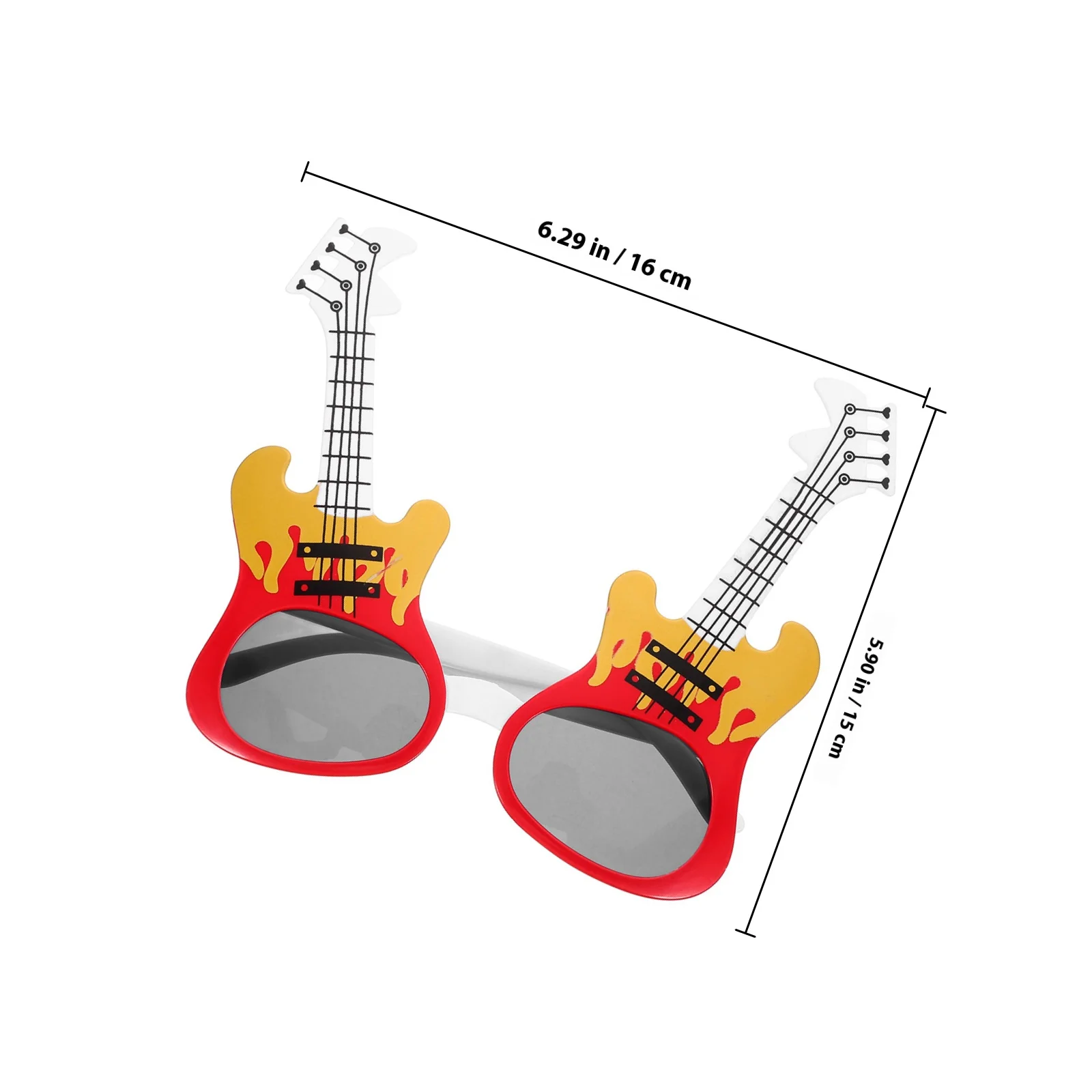 2Pairs الغيتار نمط ABS النظارات الطرف الديكور الدعامة مهرجان الموسيقى زي الاكسسوارات تصميم لافتة للنظر #6