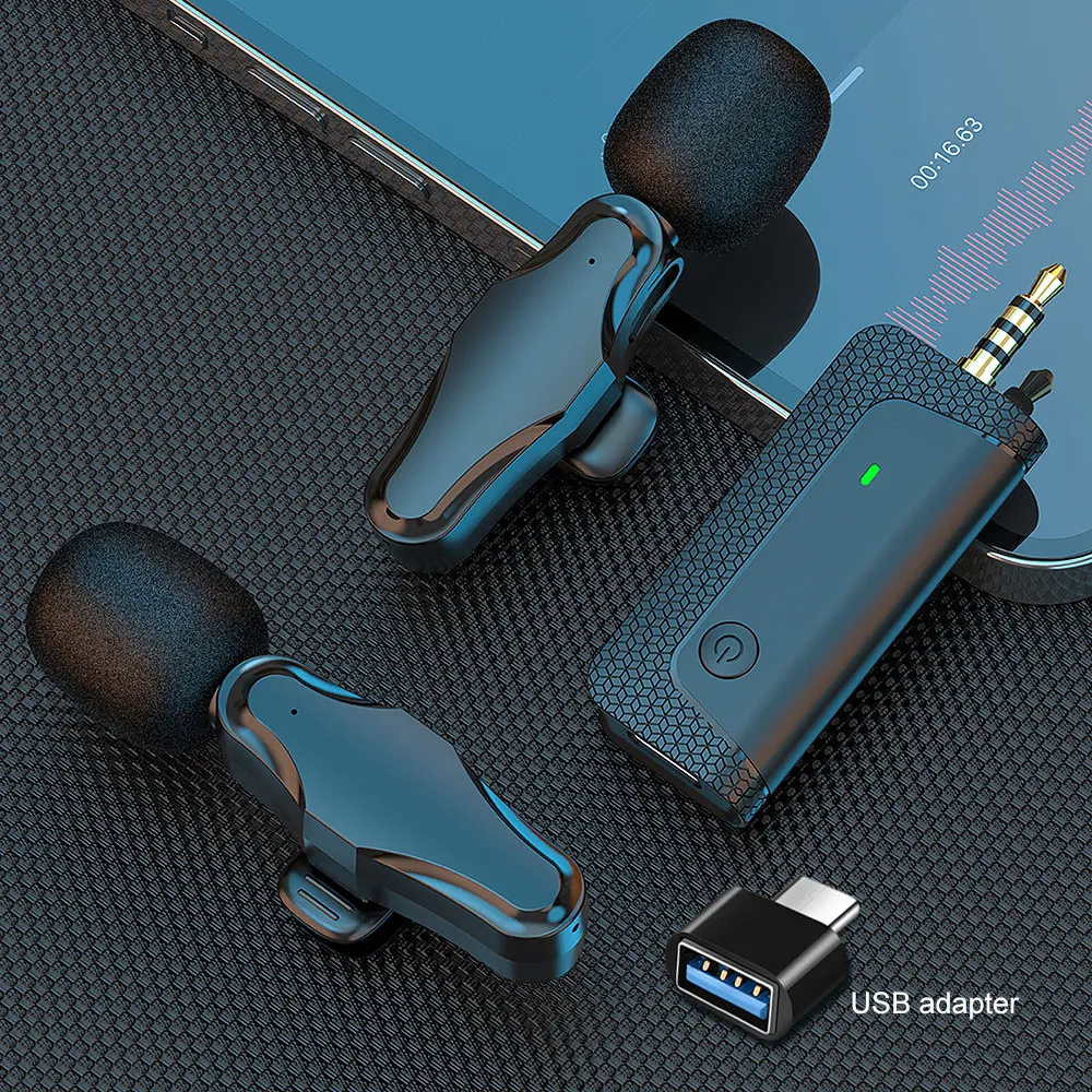 K35Pro Lavalier Wireless Microphone Noise Reduction 3.5mm USB To Type-C Receiver For Amplifier Speaker Camera Computer Phone