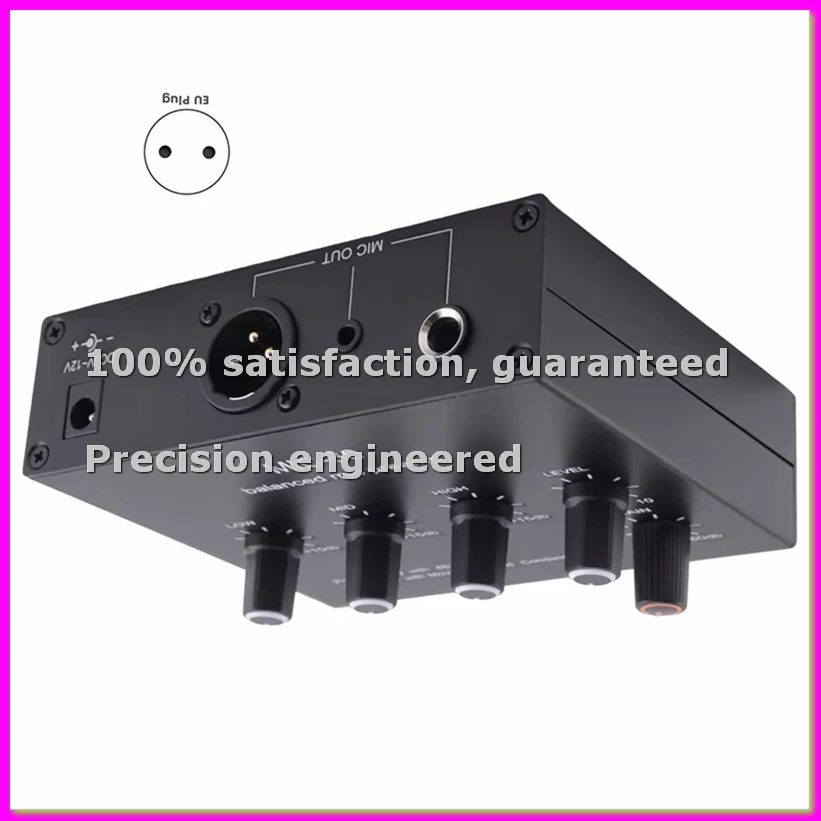 

MIC-60 3-Band Equalizer Balanced Mic Preamp Microphone Preamplifier with DC Cable and 6.5mm Cable EU Plug-ABVP