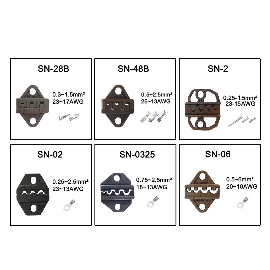 SN28B SN48B SN-2 SN02 SN0325 SN06 MINI STYLE Die Sets for SN CRIMPING PLIER series hand crimping tool