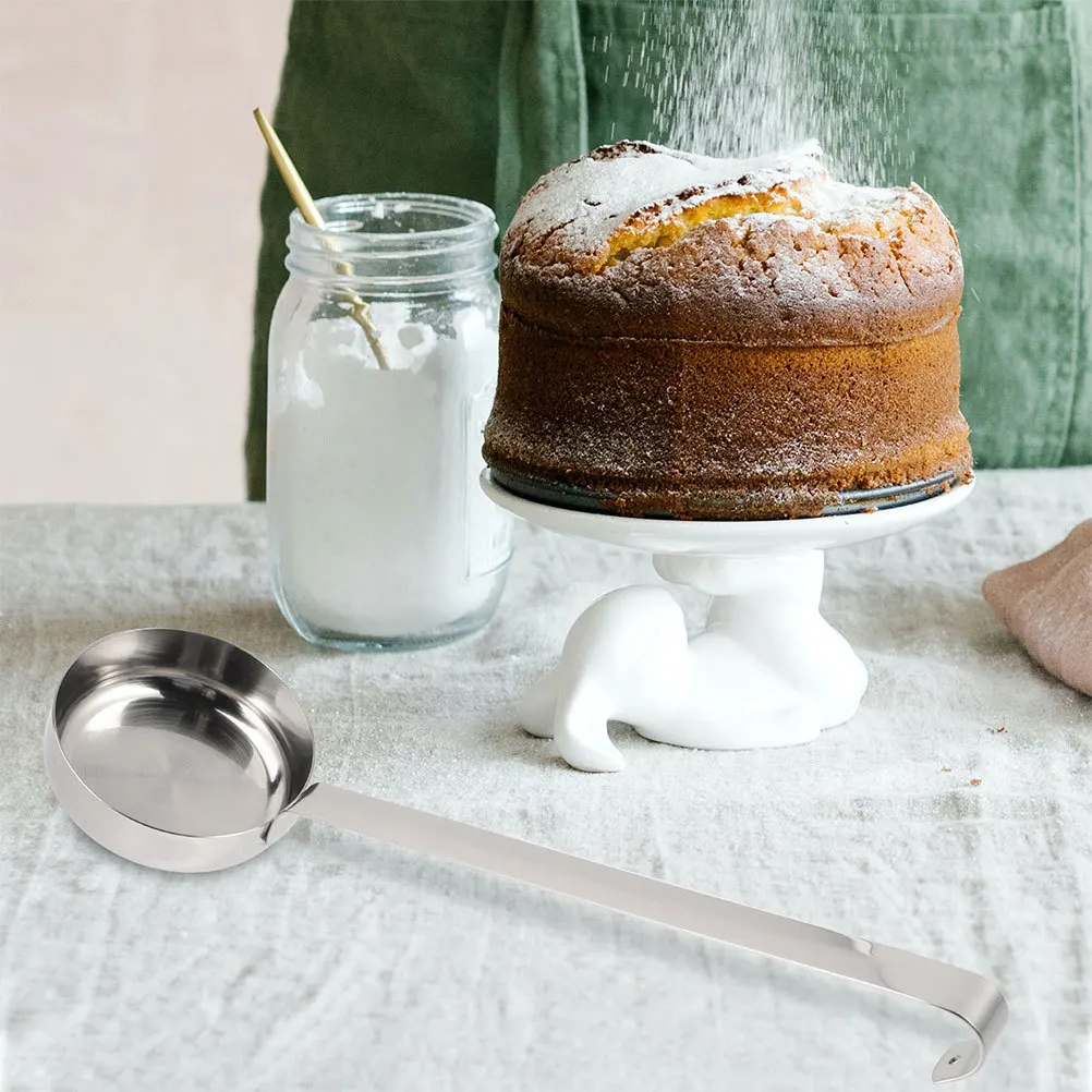 

3pcs Stainless Steel Sauce Ladle Pizza Spread Spoon Gravy Ladle For Home Kitchen Long Handle Flat Bottom Multi-