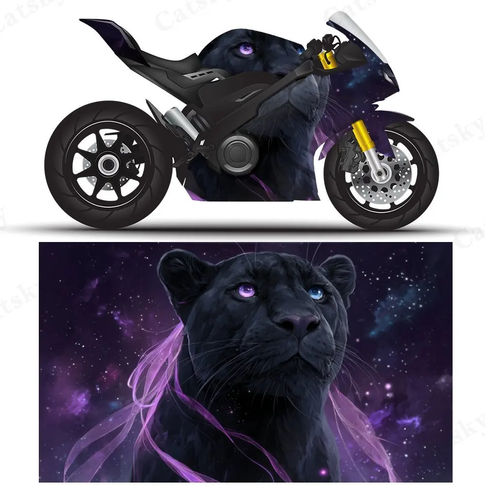 

Фэнтезийные красочные наклейки на мотоциклетную пленку с изображением льва, прочные клейкие наклейки из ПВХ для настройки мотоцикла, устойчивые к атмосферным воздействиям