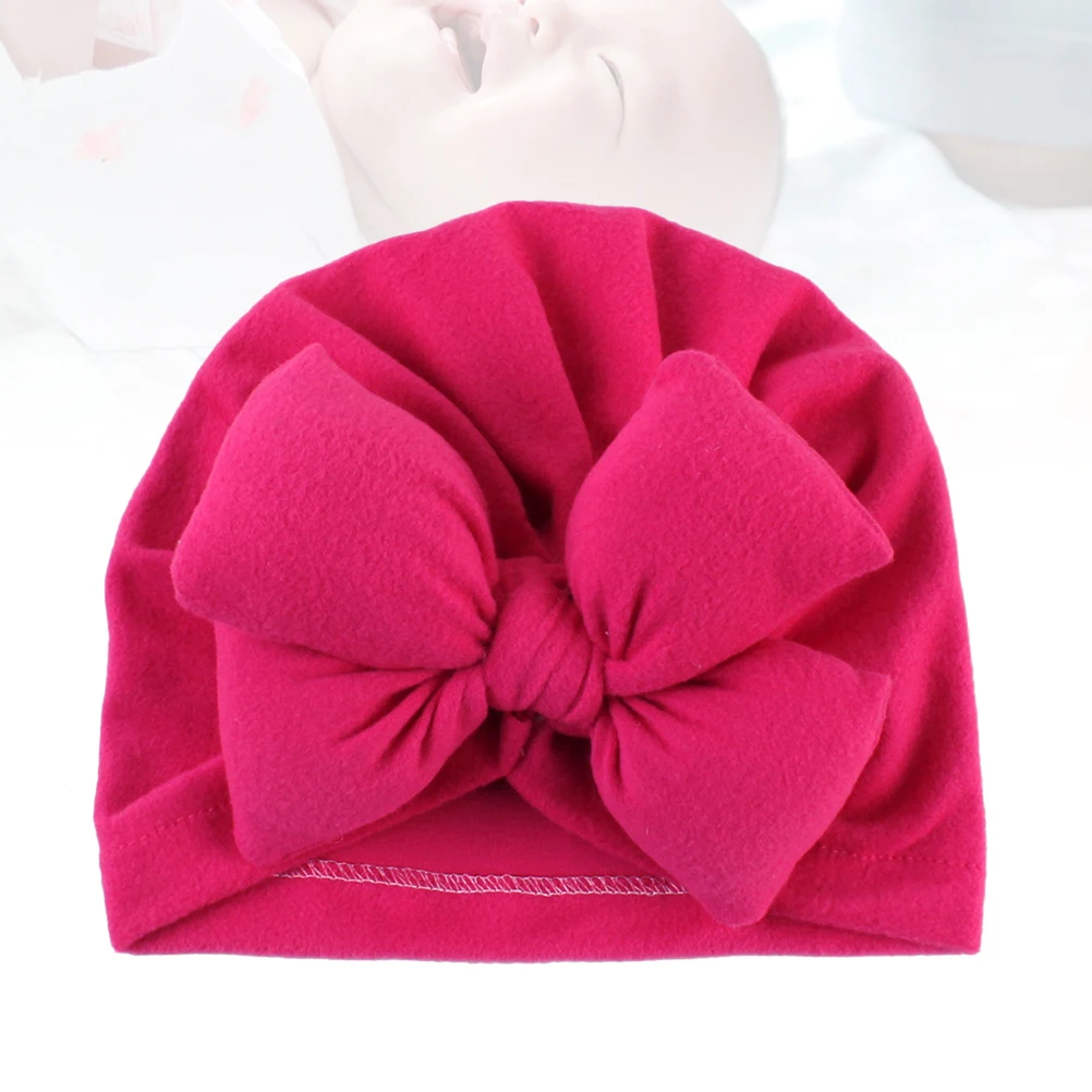 

Attractive Infant Bowknot Hat Newborn Photo Shoots Daily Wear Exquisite Design Cotton Polyester Green Newborn Hat