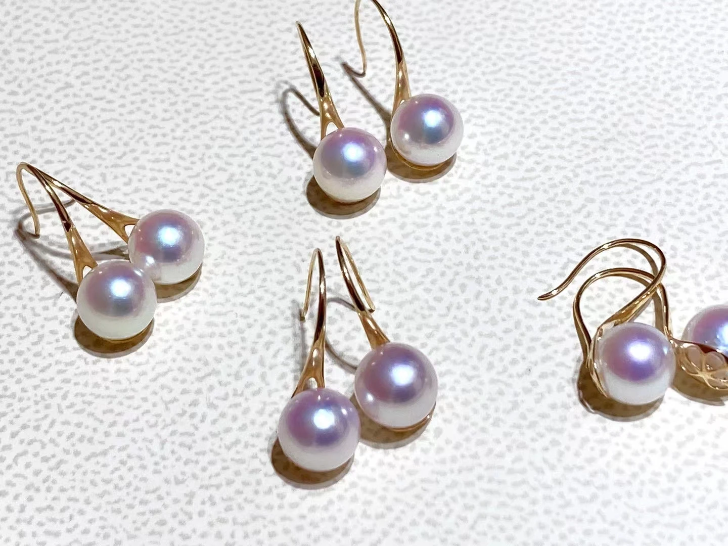 Wholesale Real 18K Gold Seawater Akoya Pearl Gemstone Stud Earrings for Women Girl Gift Party Daily Wear ear hook earring