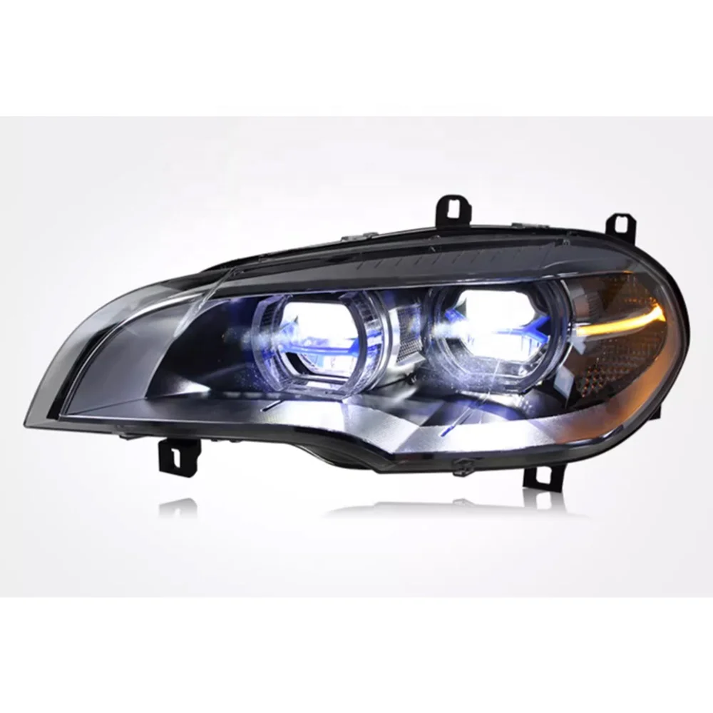 Upgrade Lampu Depan SXLL X5 E70 2007-2013, Lampu LED Laser Style Pengganti DRL Lampu Siang Hari, Lampu Sorot Tinggi dan Rendah