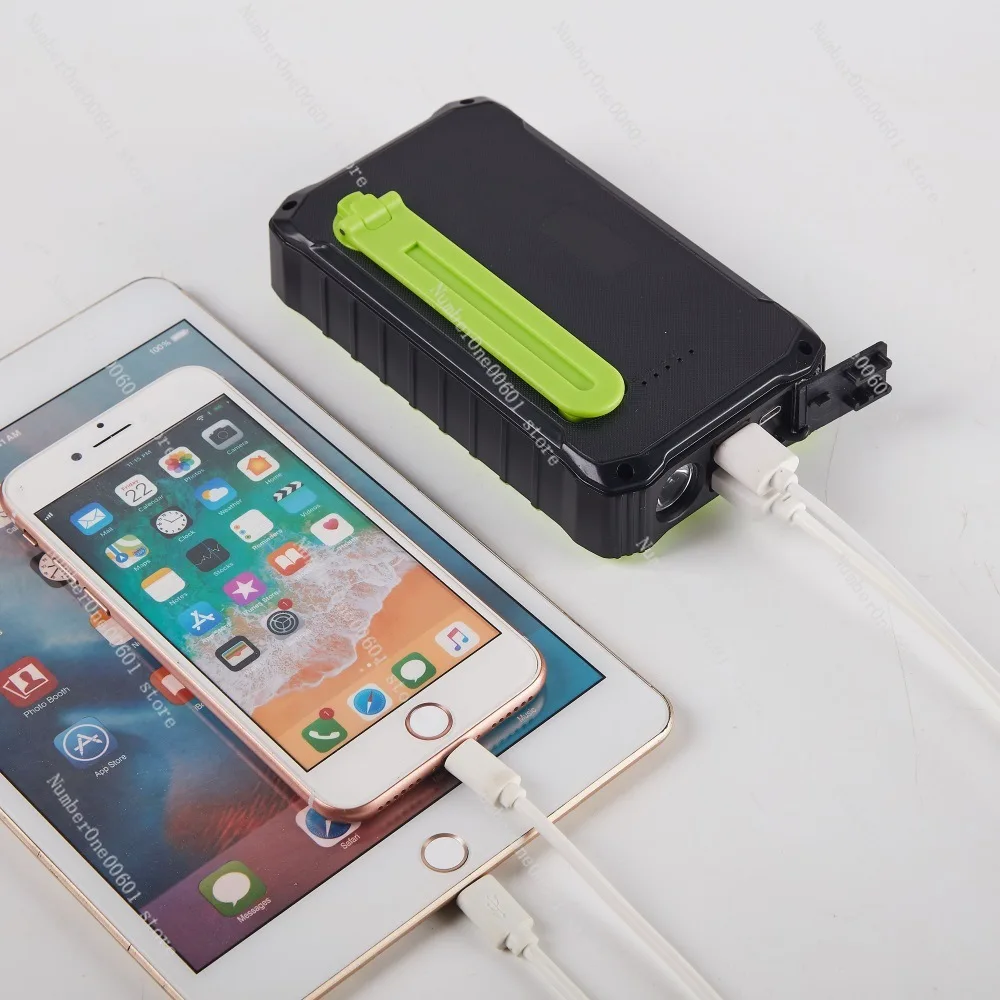 Polymer Solar Hand-Cranked Generator Power Bank Field with LED Light for Camping Mobile Power