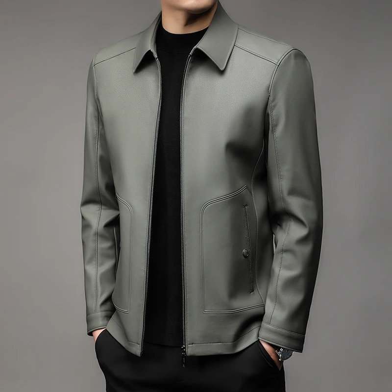 Gray green [lapel [fleece style]