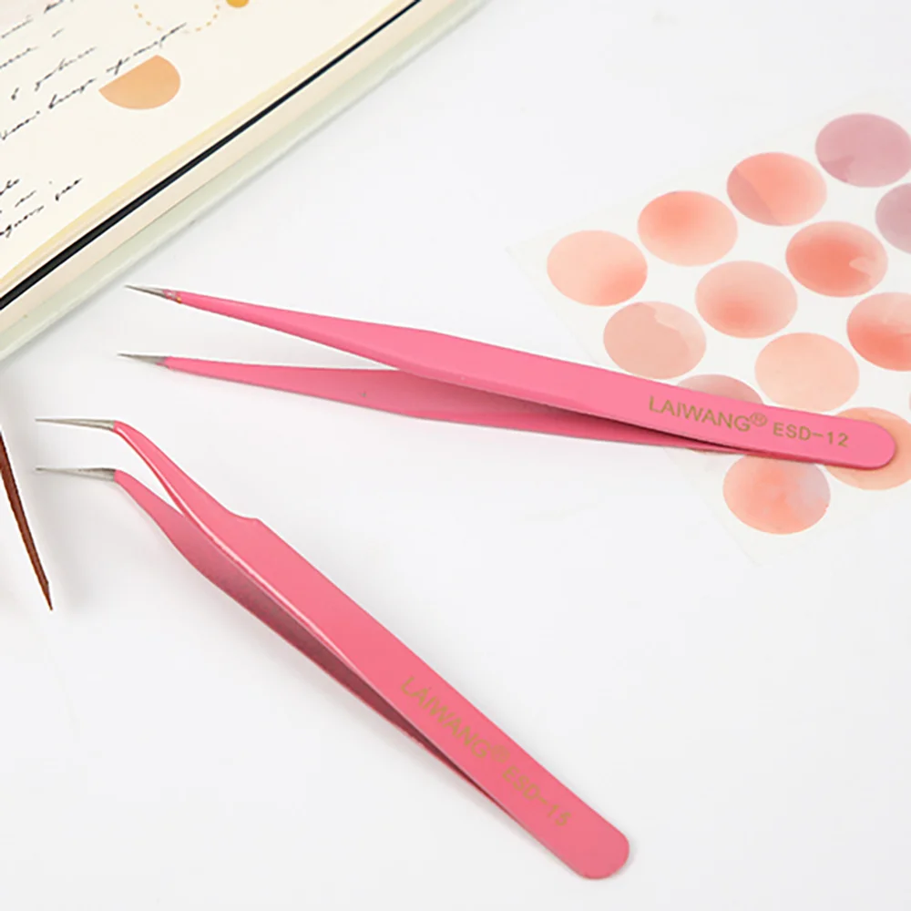 Mr.paper 8 Styles Candy Color Multifunctional Tweezers Creative Small Fresh Stainless Steel High Elastic Hand Account Clip